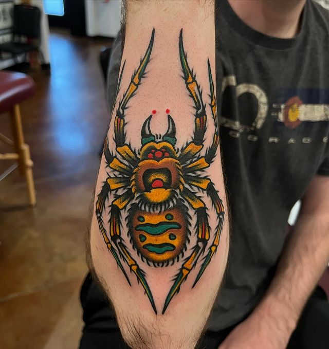 Traditional spider tattoo