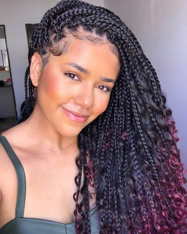 Tribal Braids With Curls