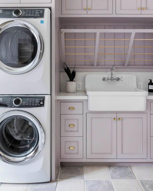 lilac farmhouse laundry room
