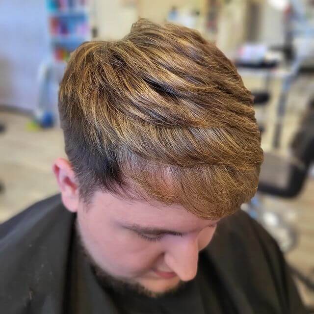 Layered Haircut For Men with Frosted Tips