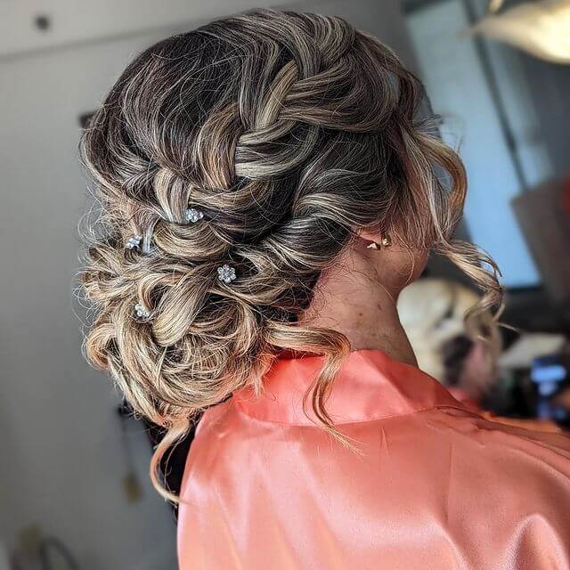 older women messy braid updo