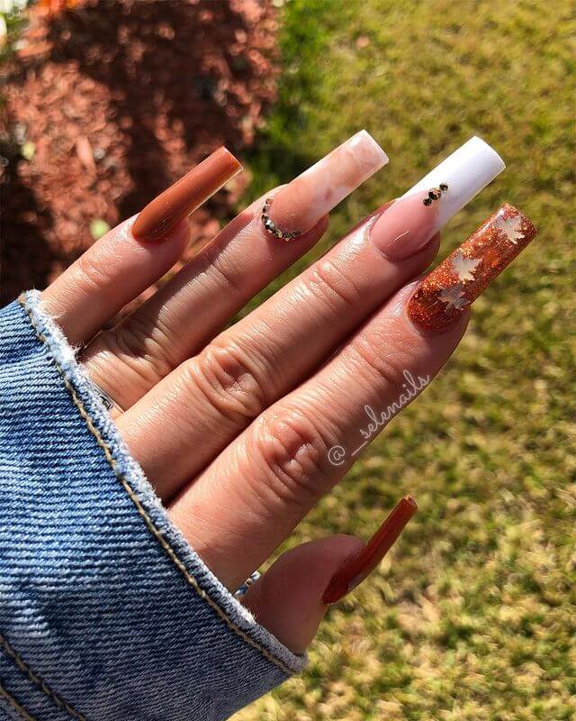 Orange Fall Nails