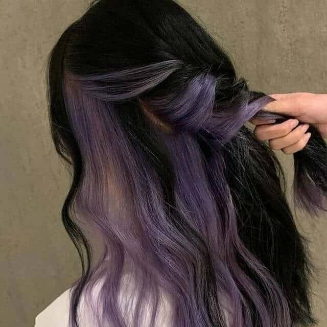 Purple peek-a-boo hair