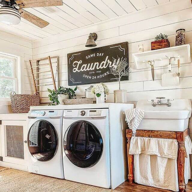 Shiplap Farmhouse Laundry Room