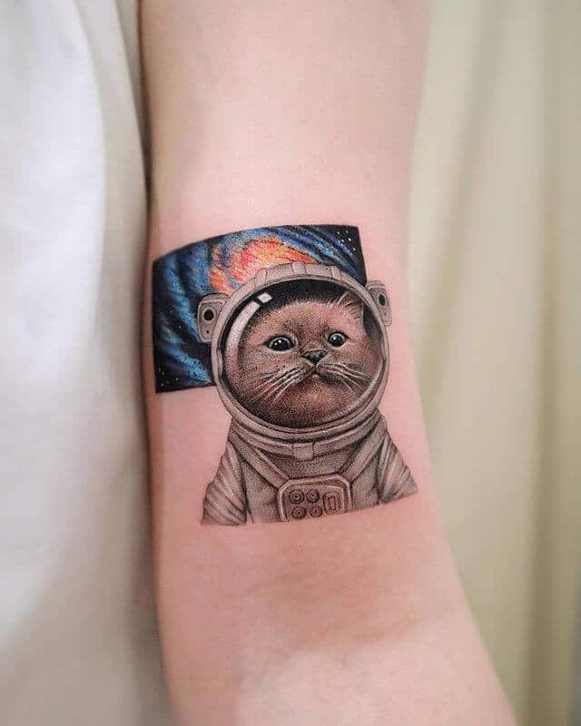 space cat tattoo