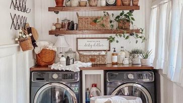 stylish farmhouse laundry room