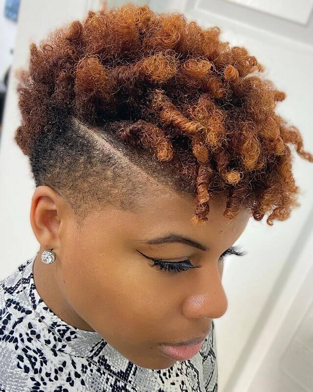 afro hair with disconnected taper