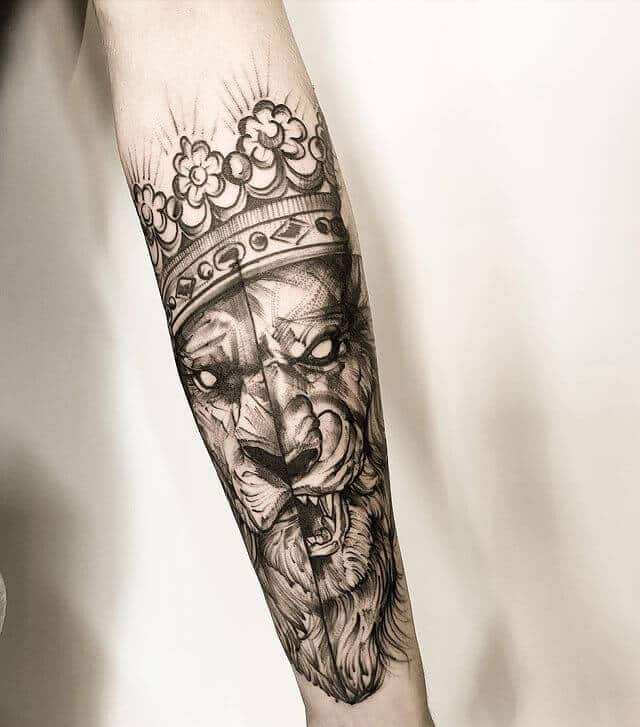 Angry Lion With Crown