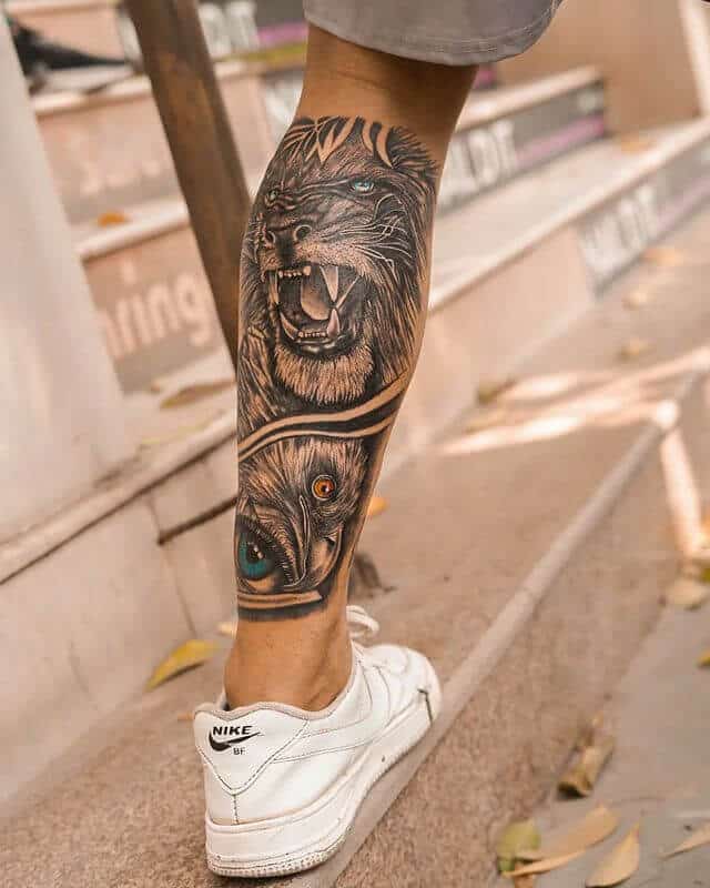 Eagle With Lion Tattoo