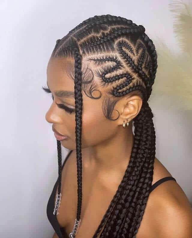 Freestyle Low Feed In Braid Ponytail
