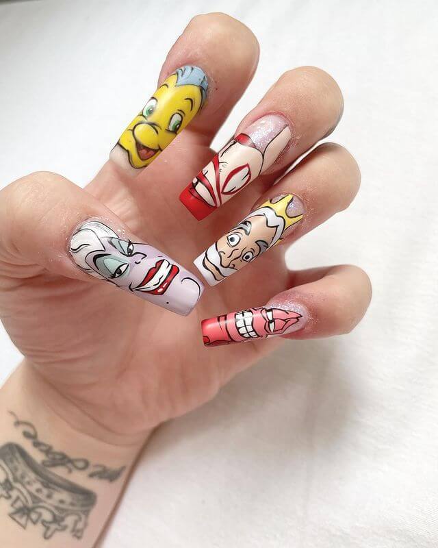 little mermaid nails