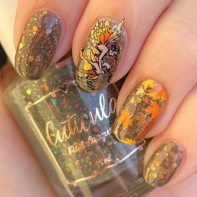 Olive Autumn Nails