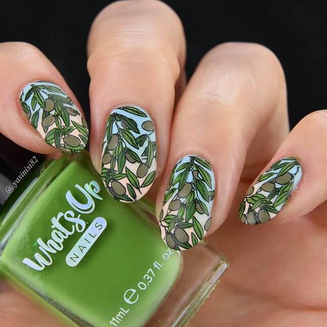 Olive Tree Nails Design