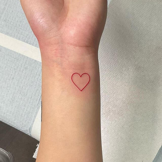 Small Red Heart Tattoo