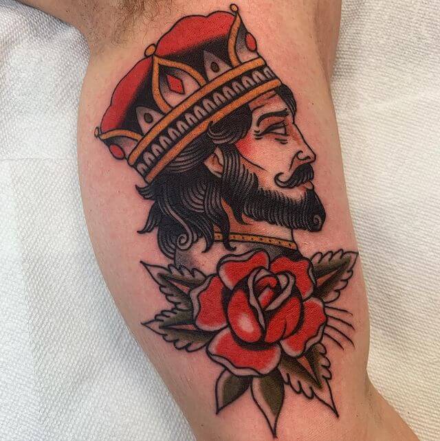 Traditional crown tattoo