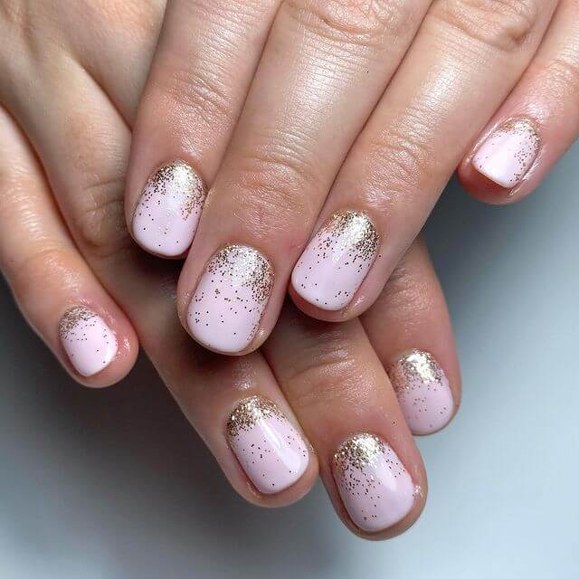 pink and gold nails
