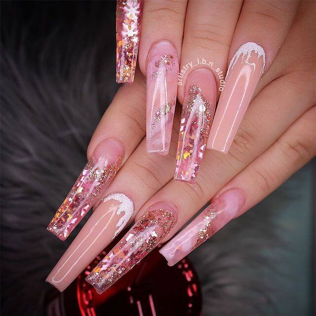 pink fall nails