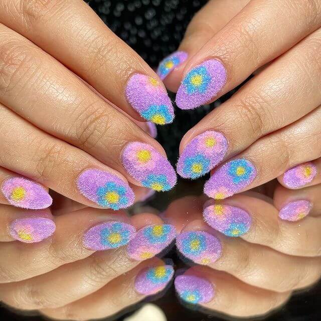 purple furry nails