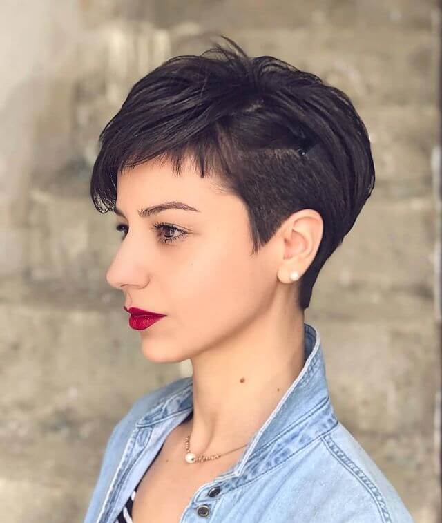 Black undercut pixie