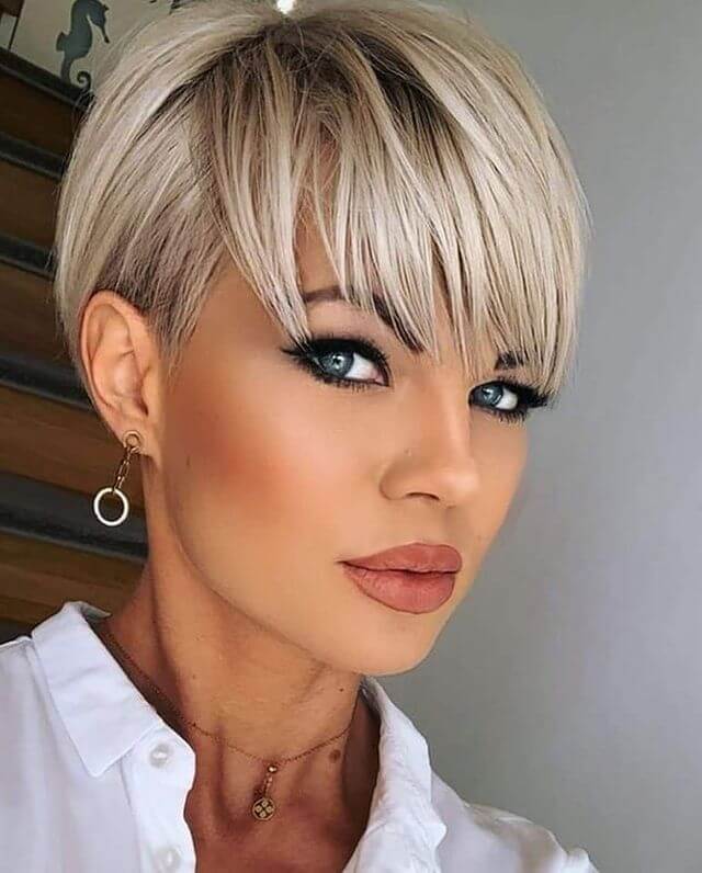 Blonde pixie cut