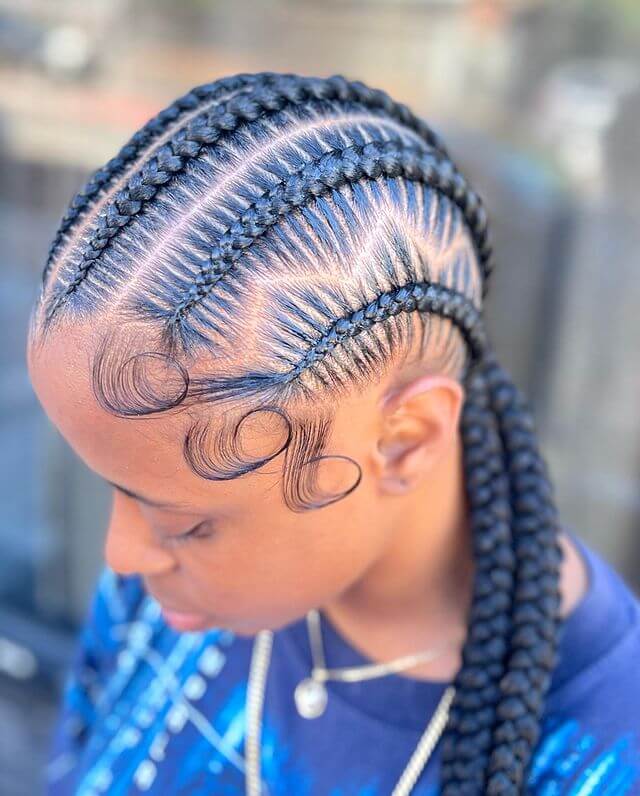 Feed in stitch braids