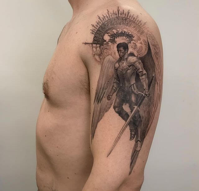 Guardian Angel Shoulder Tattoo