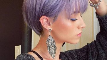 Lavender pixie haircut