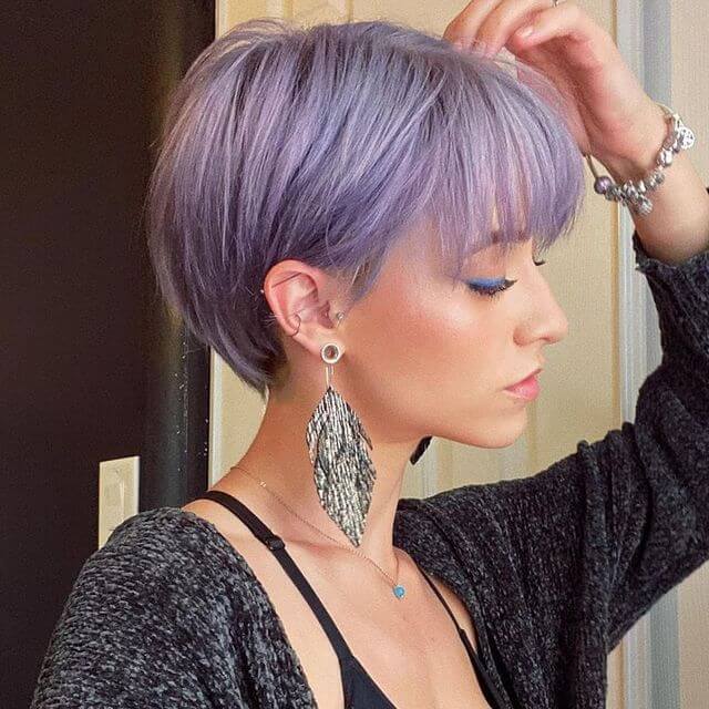 Lavender pixie haircut