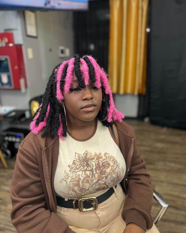 Black and pink butterfly locks With bang