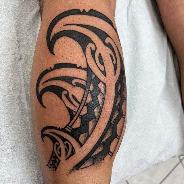 Polynesian wave tattoo
