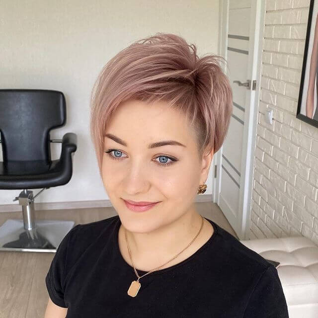 Rose gold pixie cut