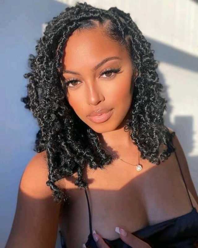 Side Swept Butterfly locks bob