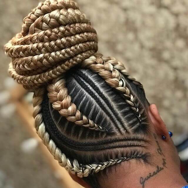 Stitch braid updo