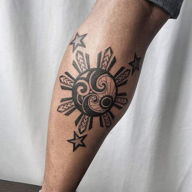 Tribal Sun Tattoo Cover Up