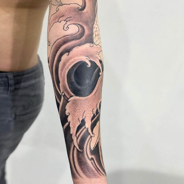 Wave Tattoo for Cover up