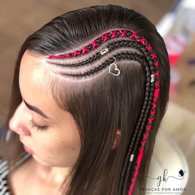 curl side stich braids
