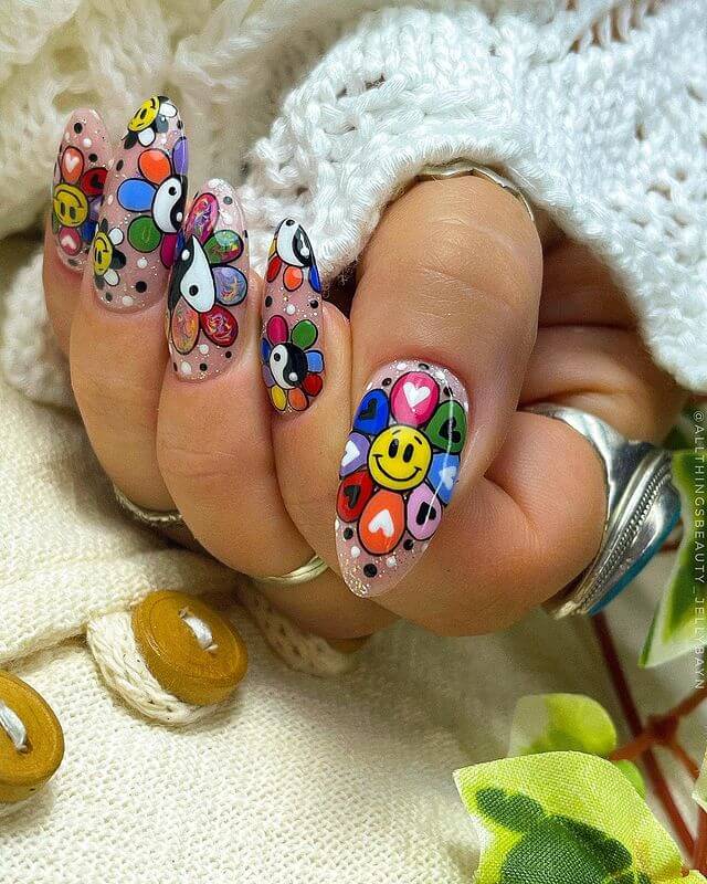 cutest smiley nail art