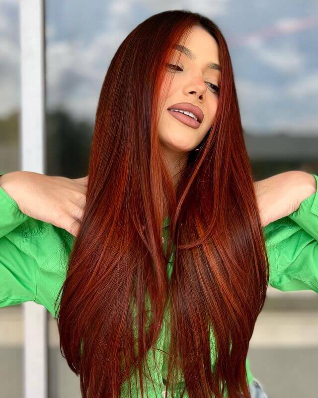 dimensional copper strsight hair