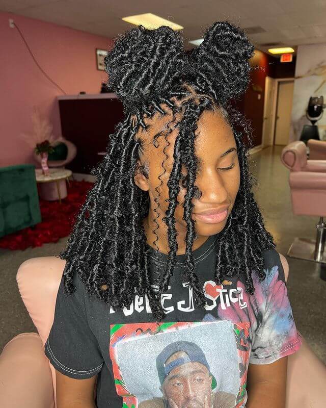 double bun butterfly locks