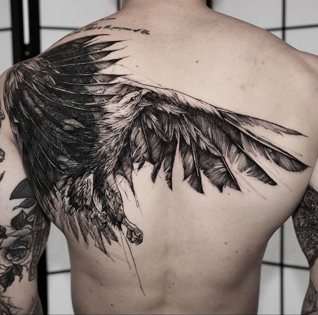 eagle cover up tattoo