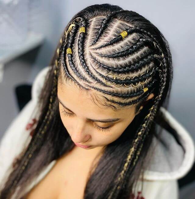 long hair and lemonade braids