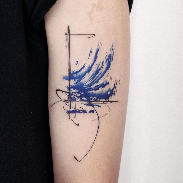 modern wave tattoo