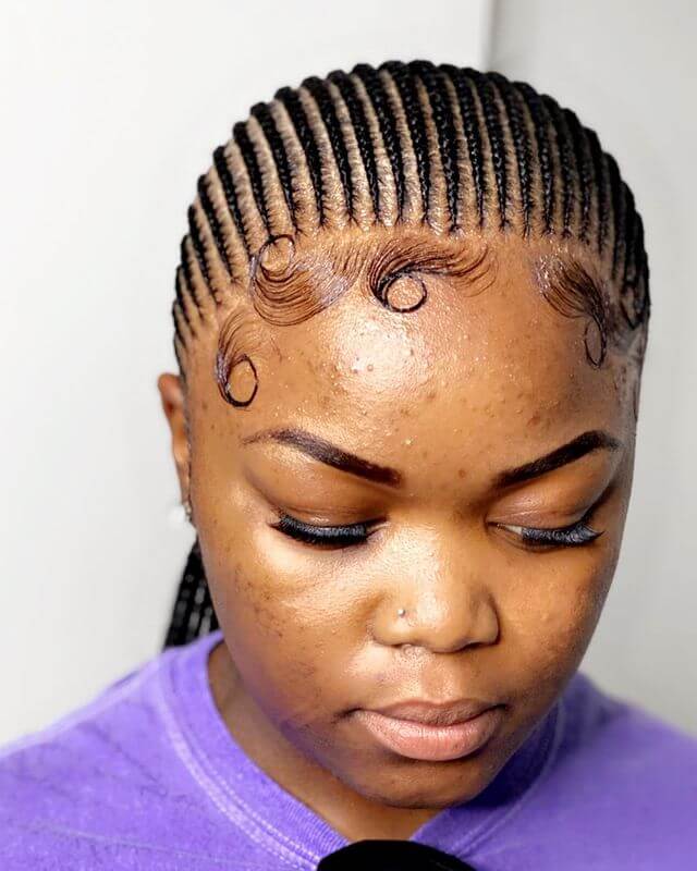 tiny stitch cornrows