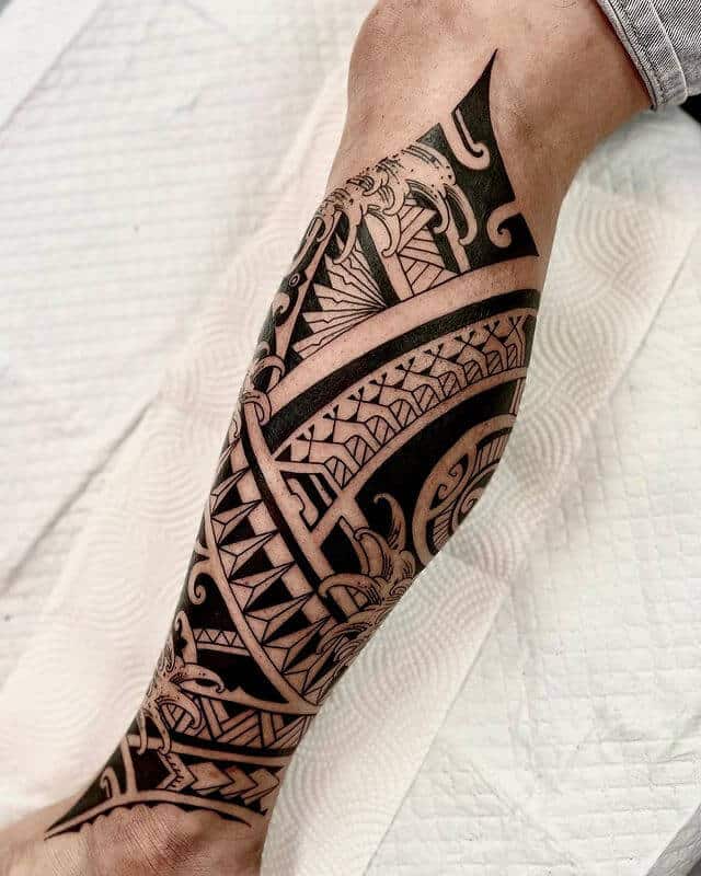 tribal leg Tattoo Cover Up