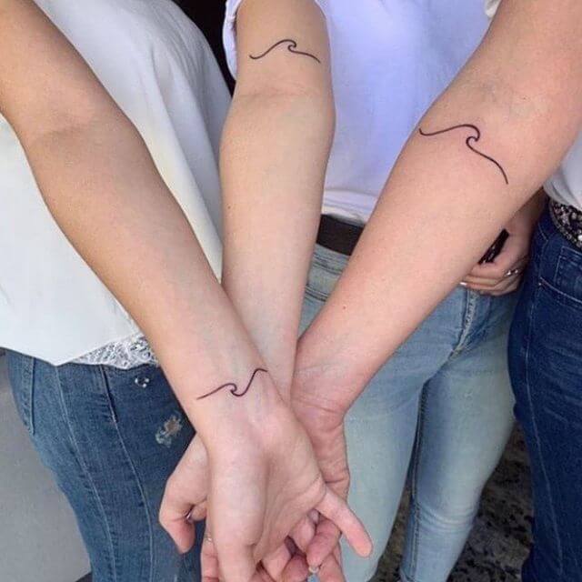 wave tattoo for sister