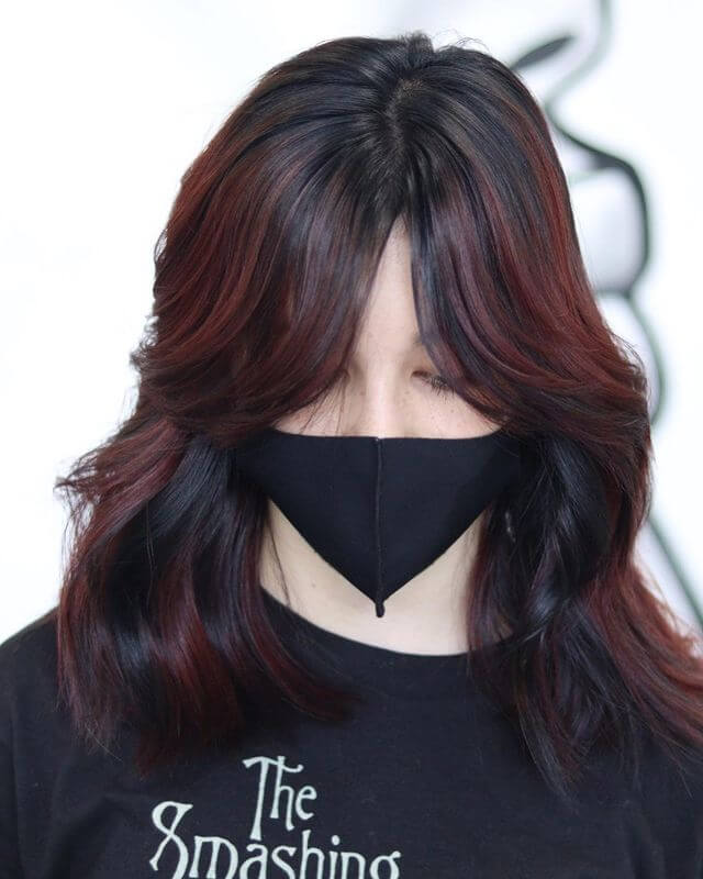 Black and red wine balayage