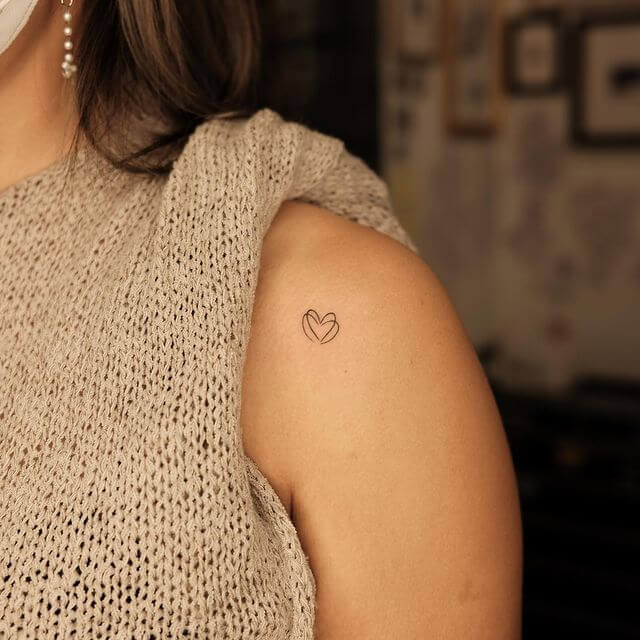 Small Double hearts tattoo
