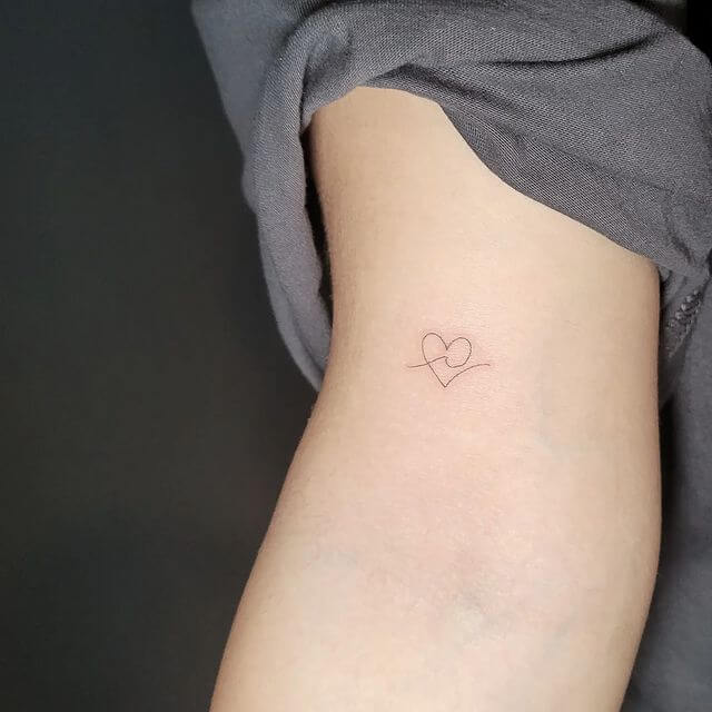 Wave and Heart Tattoo