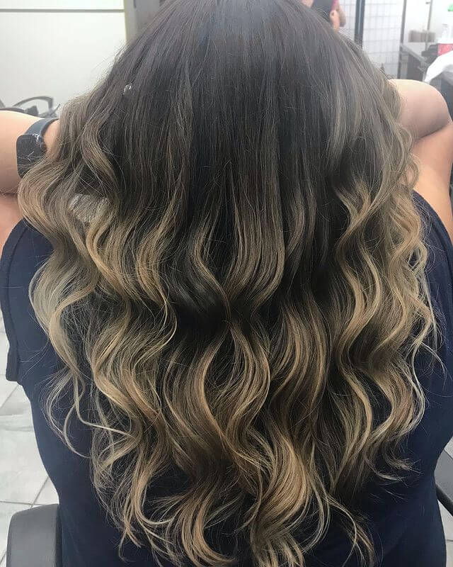 blonde balayage on black hair