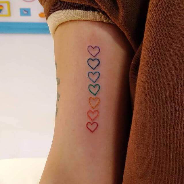 colorful heart tattoo